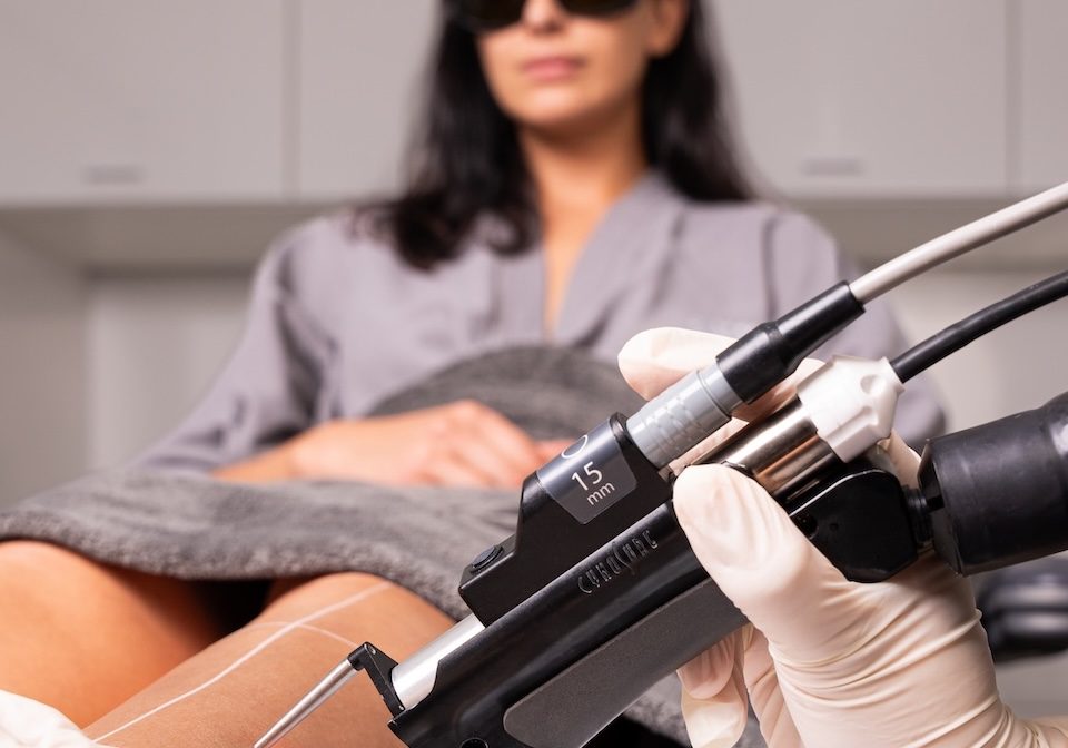 laser hair removal on female patient